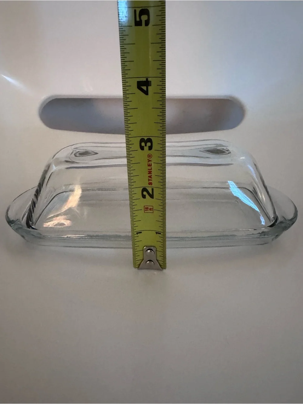 Anchor Hocking Presence Clear Glass Covered Butter Dish Heavy USA 7.25 Inch